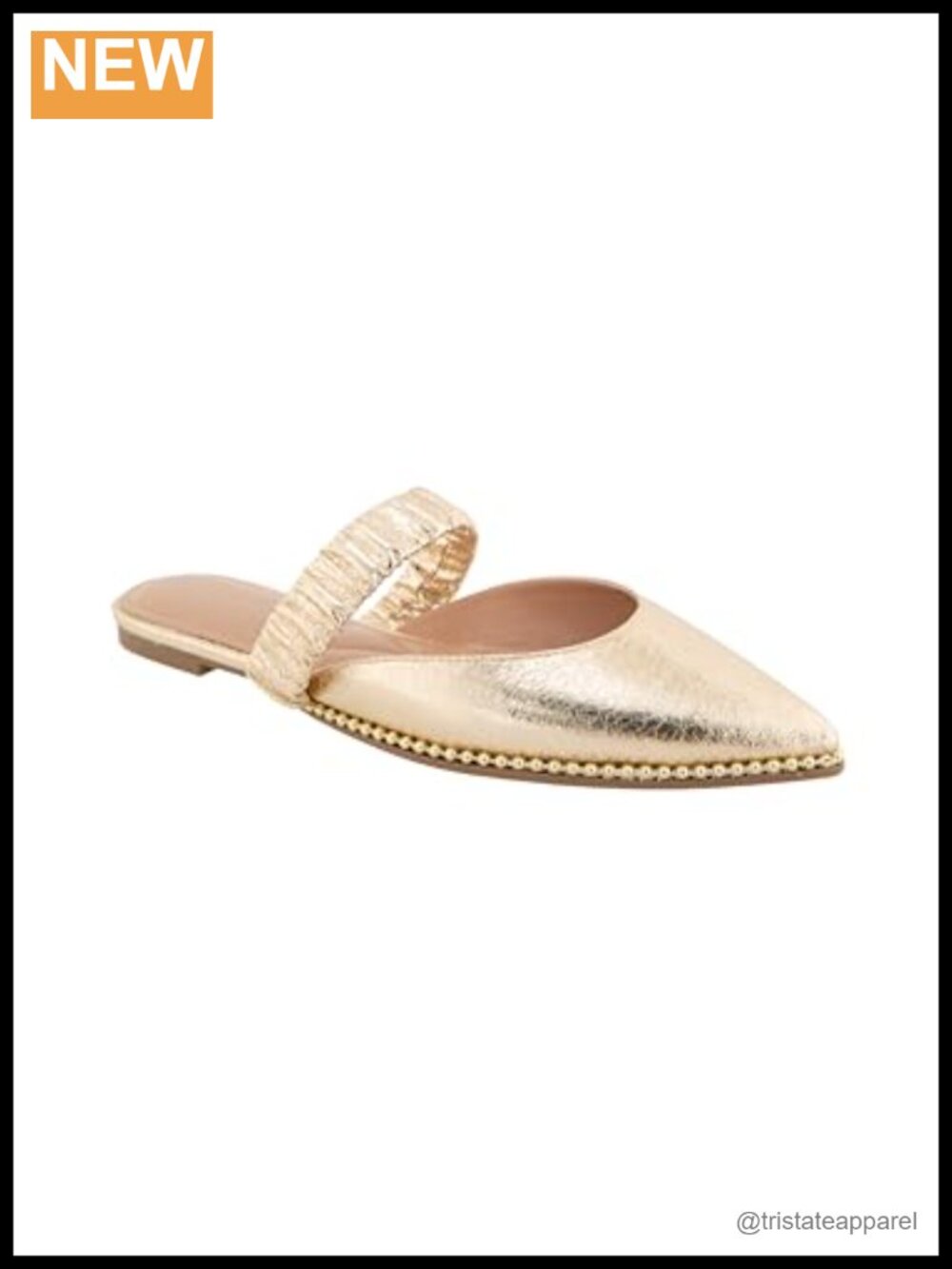 Pointed Toe Pull-On Mule Flat Polyurethane PU Sole